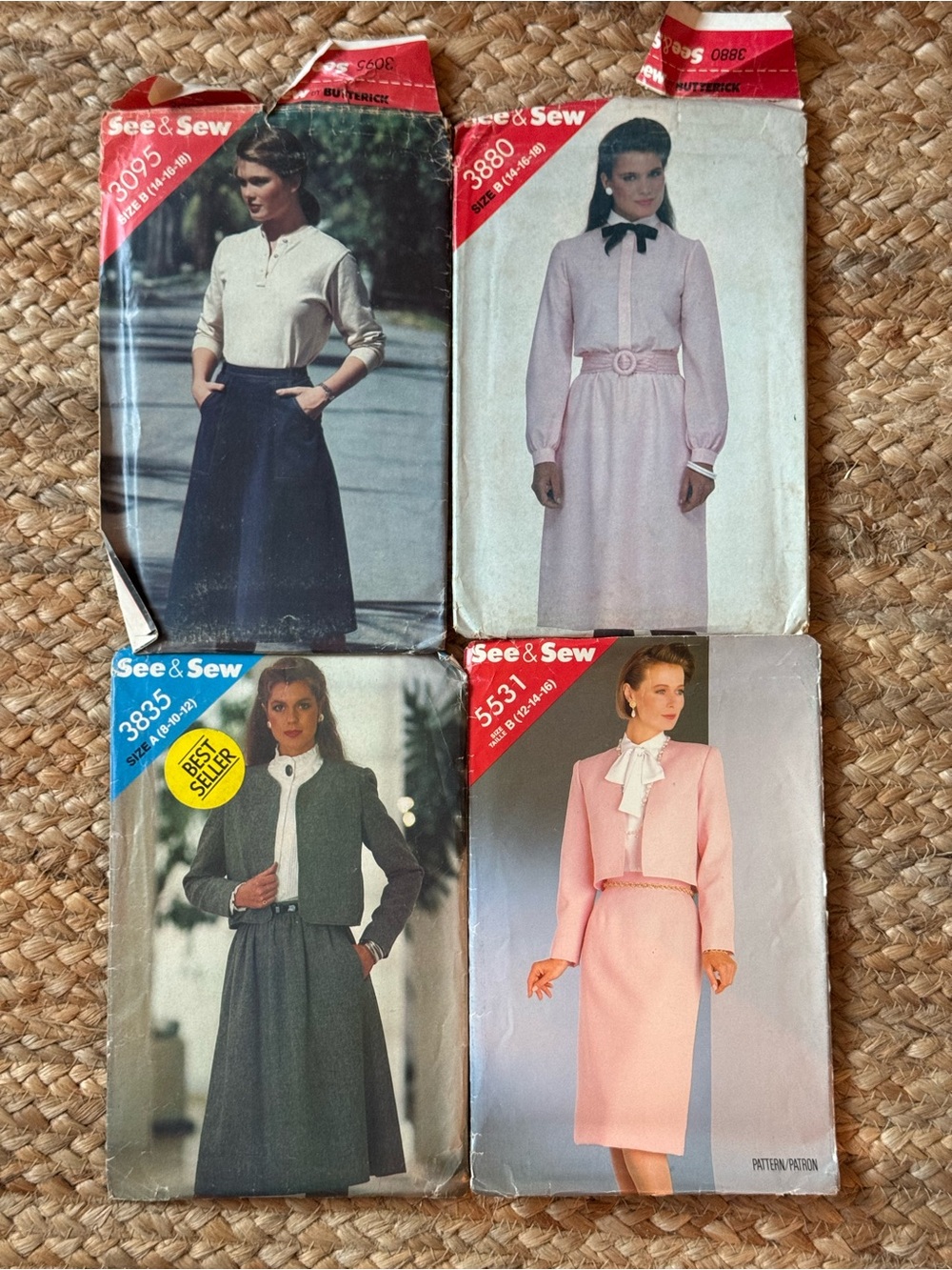 Lot of four vintage sewing patterns